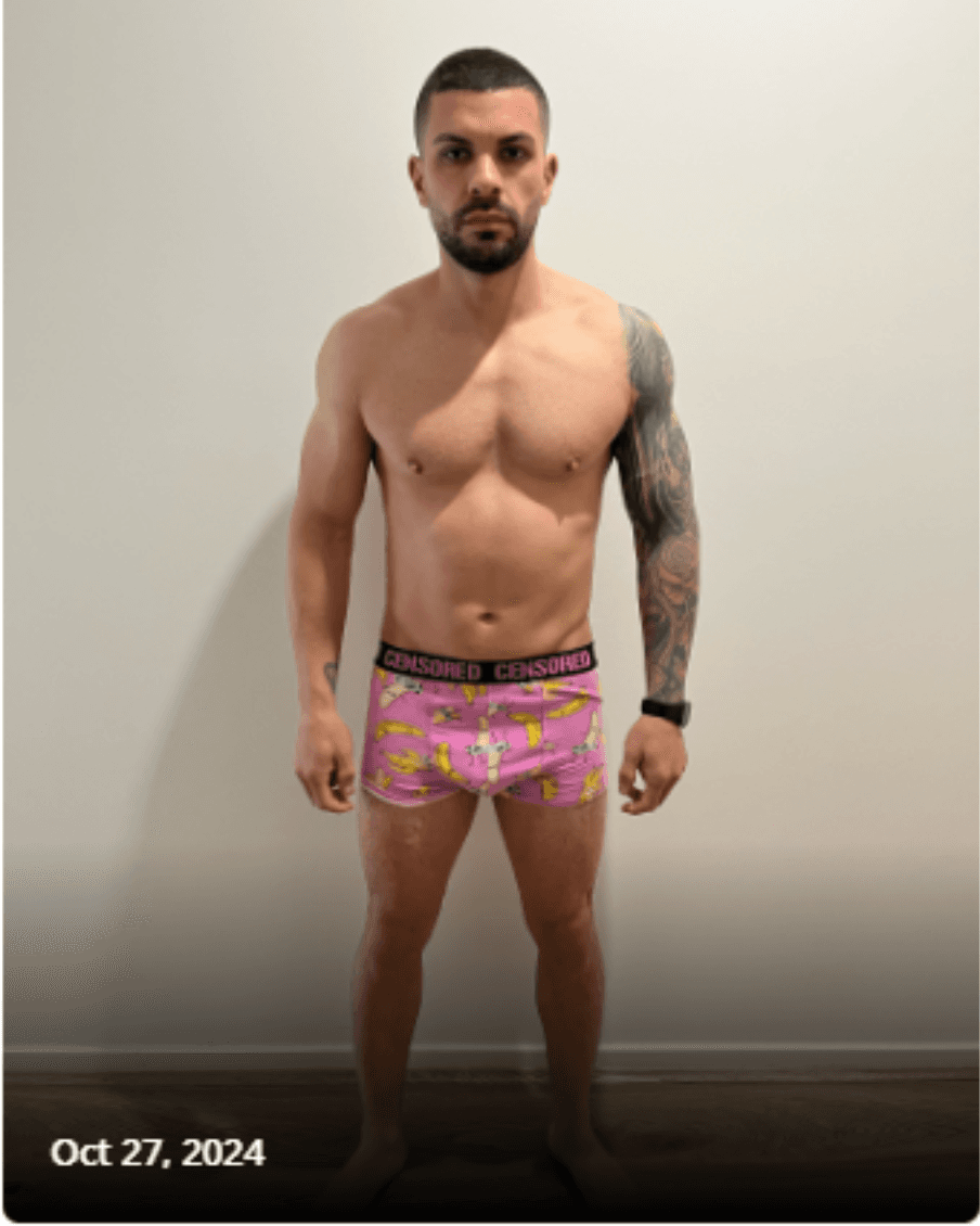 Muscle gain at the same weight — before